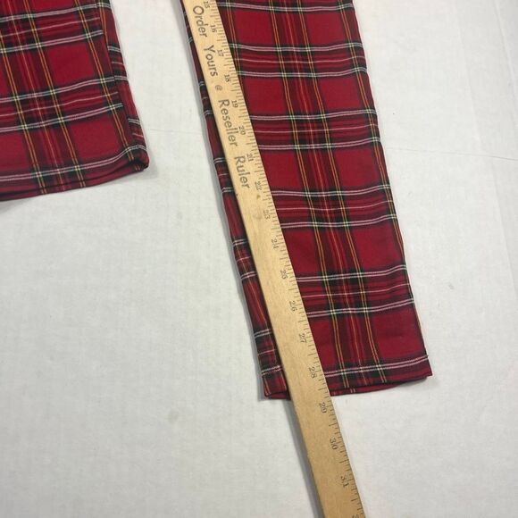 Tommy Hilfiger Skinny Cigarette Pants Plaid Tartan Check Holiday 90s Pull On 10 - Picture 5 of 11